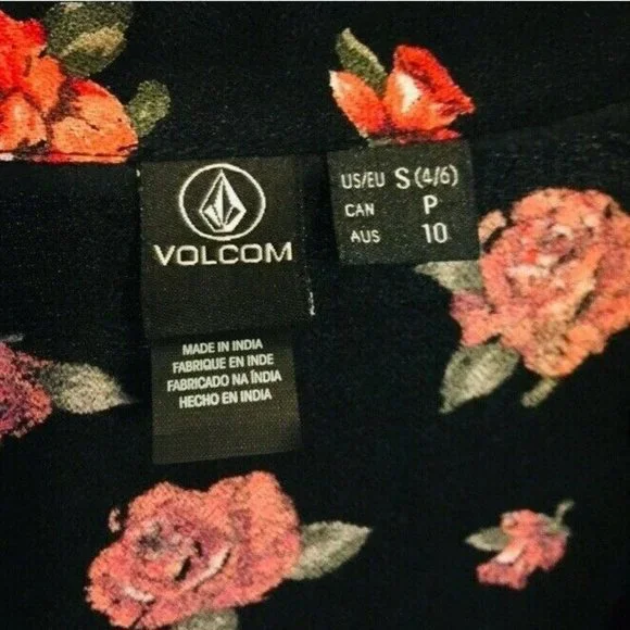 VOLCOM Women's Midi Dress Lil Fitted Long Sleeve Size: S (4-6)  - Picture 5 of 5